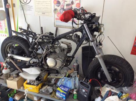 バイクのメンテナンスもお任せください。「山口輪店　材木町店」